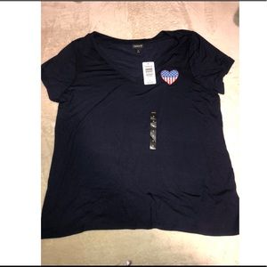 Blue Torrid Shirt With Flag Heart